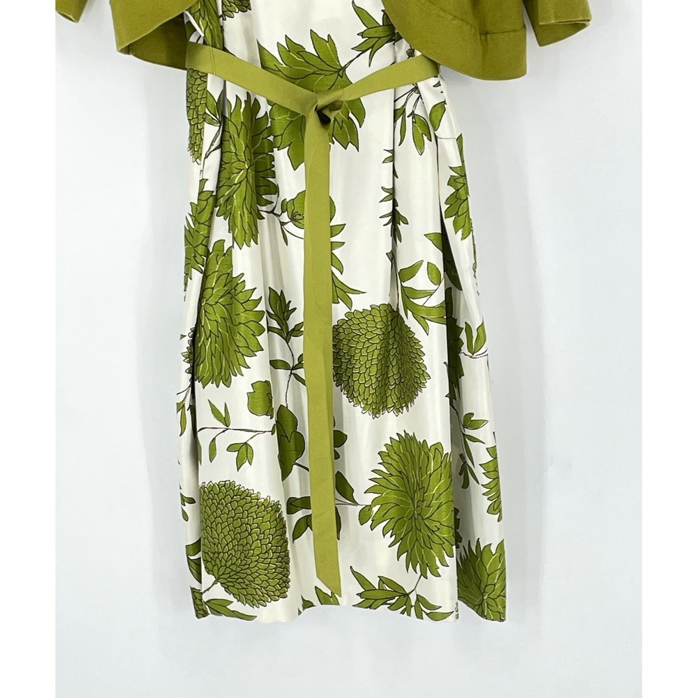 Jessica Howard Womens Dress 14 2PC‎ Green White Floral Belted Shrug Set - Picture 3 of 12